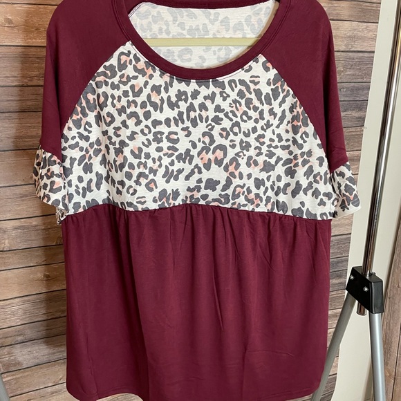 Burgundy Babydoll Tee - Picture 5 of 7